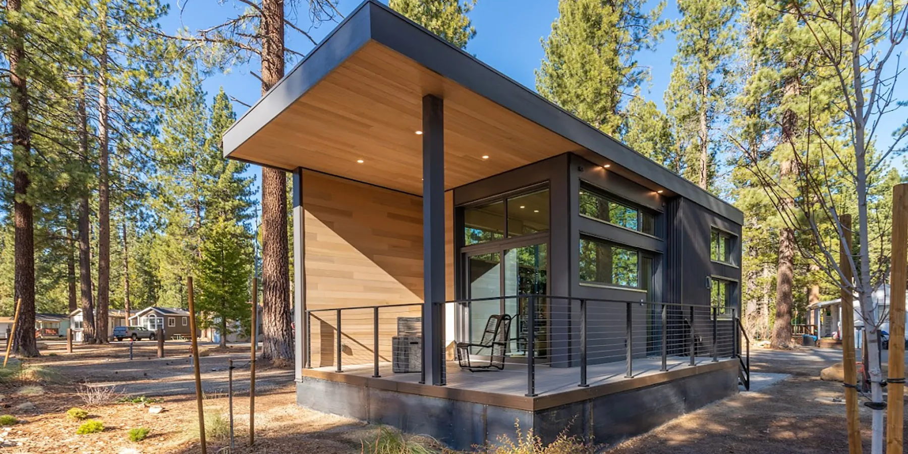 Modern designed outdoor dwelling space in RV park